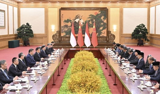 习近平同印度尼西亚总统普拉博沃会谈5